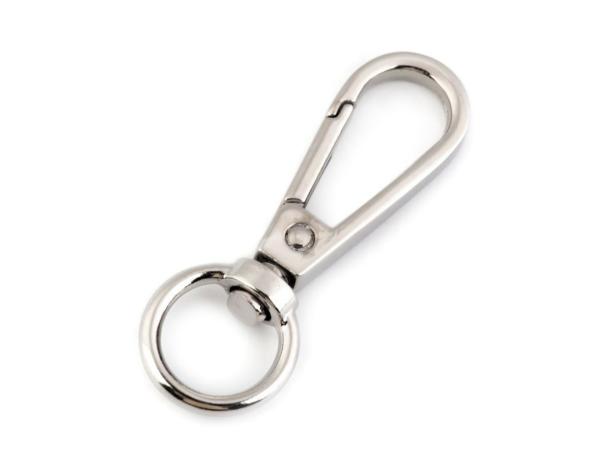 Metall Karabiner mit 12mm Fädelloch Nickel